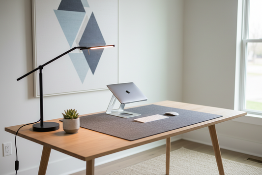 Professional desk lamps and workspace essentials for better focus and eye comfort, by True-Desk.