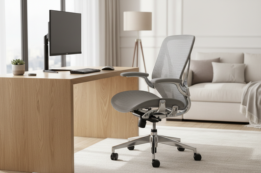 Best ergonomic office chair for back pain relief in a minimal home office setup with natural light