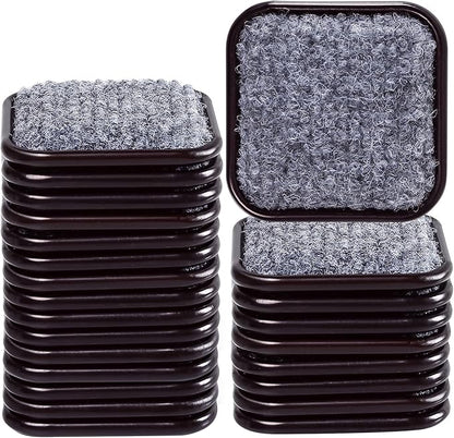 1 3/4" Square Carpet Bottom Furniture Caster Cups, Reusable Furniture Sliders for Hardwood Floors, Felt Furniture Pads Coasters to Protect Tile or Laminate Floors from Scratches, Brown/Gray (24 Pack) | Furniture Cups - TrueDesk