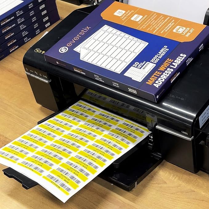 1" x 2 - 5/8", 100 Sheets, 3000 Mailing Address Labels, White Sticker Labels for Laser & Inkjet Printers, Permanent Adhesive | Laser Inkjet Printer Labels - TrueDesk