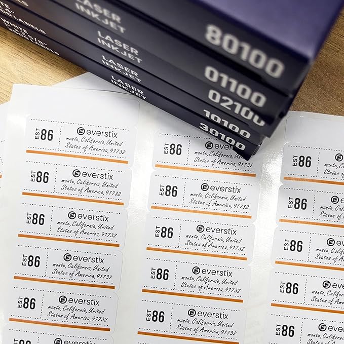 1" x 2 - 5/8", 25 Sheets, 750 Mailing Address Labels, White Sticker Labels for Laser & Inkjet Printers, Permanent Adhesive | Laser Inkjet Printer Labels - TrueDesk