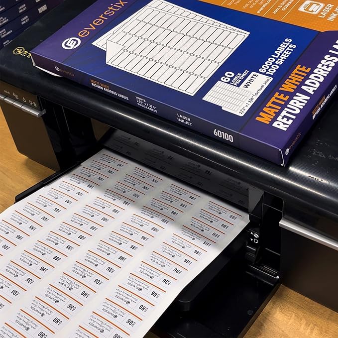 1" x 2 - 5/8", 25 Sheets, 750 Mailing Address Labels, White Sticker Labels for Laser & Inkjet Printers, Permanent Adhesive | Laser Inkjet Printer Labels - TrueDesk