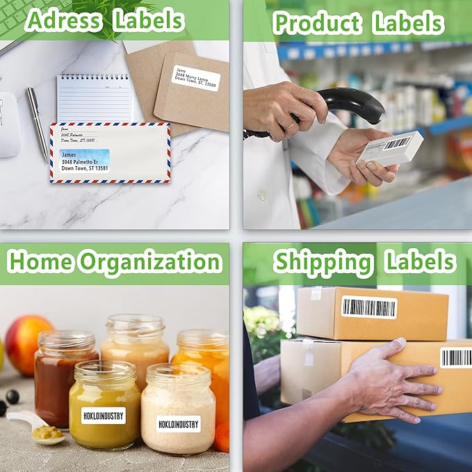 1" x 2 - 5/8" Address Labels, Permanent Adhesive Blank White Labels,Totally 750 Sticker Labels (25 Sheets) | Laser Inkjet Printer Labels - TrueDesk