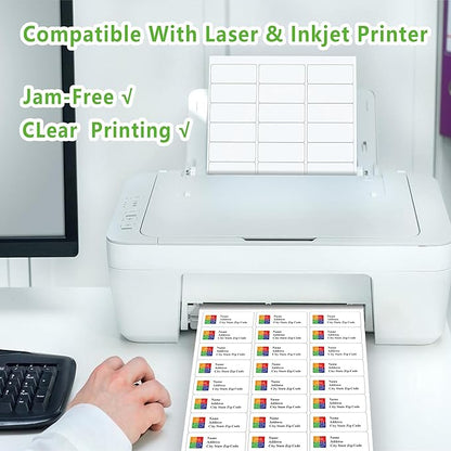 1" x 2 - 5/8" Address Labels,Printable Mailing Labels for Laser/Inkjet Printer,Permanent Adhesive Blank White Labels,Totally 4500 Sticker Labels(150 Sheets) | Address Labels - TrueDesk