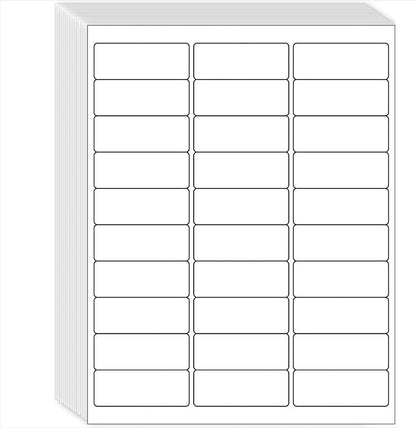 1" x 2 - 5/8" Shipping Address Labels 1500 Label Stickers Paper for Laser/Inkjet Printer 30 per Page Printable Mailing Labels - Matte, 50 Sheets | Laser Inkjet Printer Labels - TrueDesk