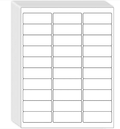 1" x 2 - 5/8" Shipping Address Labels 15000 Label Stickers Paper for Laser/Inkjet Printer 30 per Page Printable Mailing Labels - Matte, 500 Sheets | Laser Inkjet Printer Labels - TrueDesk