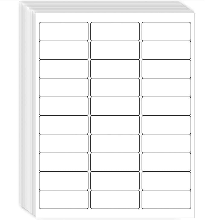 1" x 2 - 5/8" Shipping Address Labels 30000 Label Stickers Paper for Laser/Inkjet Printer 30 per Page Printable Mailing Labels - Matte, 1000 Sheets | Laser Inkjet Printer Labels - TrueDesk