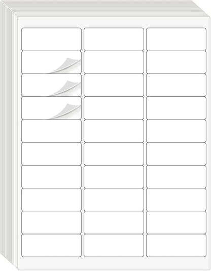 1" x2 - 5/8 Address Labels, 900 Label Stickers Printable White Address Labels Personalized, for Laser/Inkjet Printing - 30 Per Page (30 Sheets) | Laser Inkjet Printer Labels - TrueDesk
