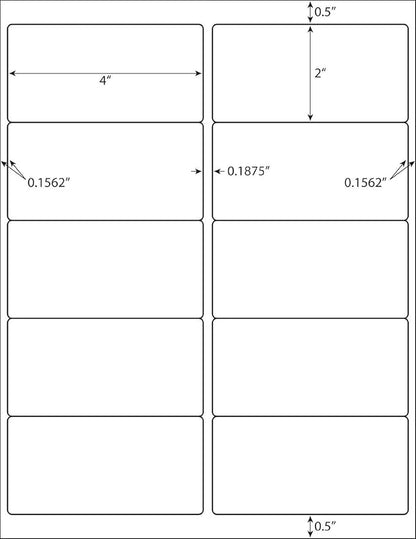 10 Up - Address Labels - 2" x 4" - 10000 Labels | Address Labels - TrueDesk