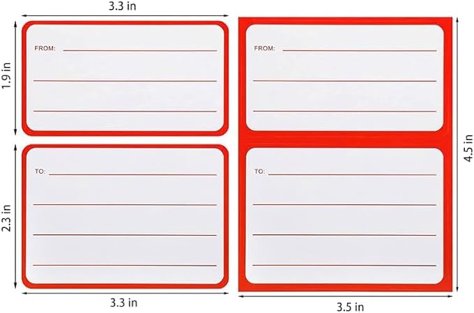 100 Pcs Self - Adhesive to/from Address Mailing Labels, Perfect for Boxes, Envelopes, and Shipping (4.5x3.5 Inch, 50 Sheets) | Address Labels - TrueDesk