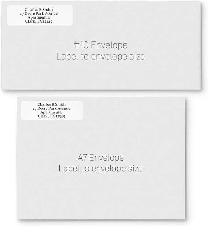 100 Personalized Address Labels - Glossy White Return Address Label 2.5" x 0.75'', Stylish Fonts for Envelopes & Packages, Customizable Labels for Home or Office Use | Address Labels - TrueDesk