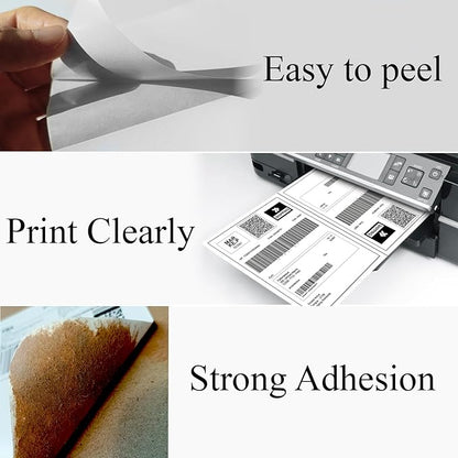 (100 Sheets, 200 Labels) Sticker Paper, 11" x 8.5" Half Sheet Shipping Address Labels, 2 Per Page Self Adhesive Mailing Label for Laser and Inkjet Printers | Shipping Handling Labels - TrueDesk