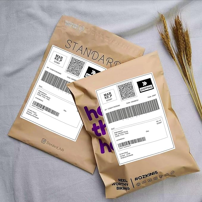 (100 Sheets, 200 Labels) Sticker Paper, 11" x 8.5" Half Sheet Shipping Address Labels, 2 Per Page Self Adhesive Mailing Label for Laser and Inkjet Printers | Shipping Handling Labels - TrueDesk