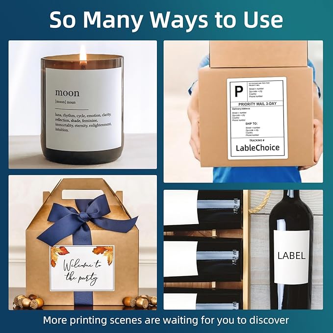 100 Sheets 400 Pcs 4"x5" 4 Up Shipping Address Labels for Laser & Inkjet Printers, Permanent Adhesive 4 per Page Shipping Labels, 4 to a Page Labels, 4 Stickers per Sheet | Laser Inkjet Printer Labels - TrueDesk
