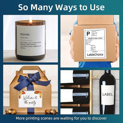 100 Sheets 400 Pcs 4"x5" 4 Up Shipping Address Labels for Laser & Inkjet Printers, Permanent Adhesive 4 per Page Shipping Labels, 4 to a Page Labels, 4 Stickers per Sheet | Laser Inkjet Printer Labels - TrueDesk