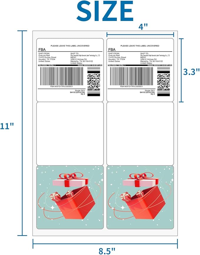[100 Sheets 600 Labels] Shipping Labels 3 1/3"x4" Printable White 6 up Labels for Laser/Inkjet Printers, Mailing FBA Address Label Sticker Paper - Permanent Adhesive Label Blank | Laser Inkjet Printer Labels - TrueDesk