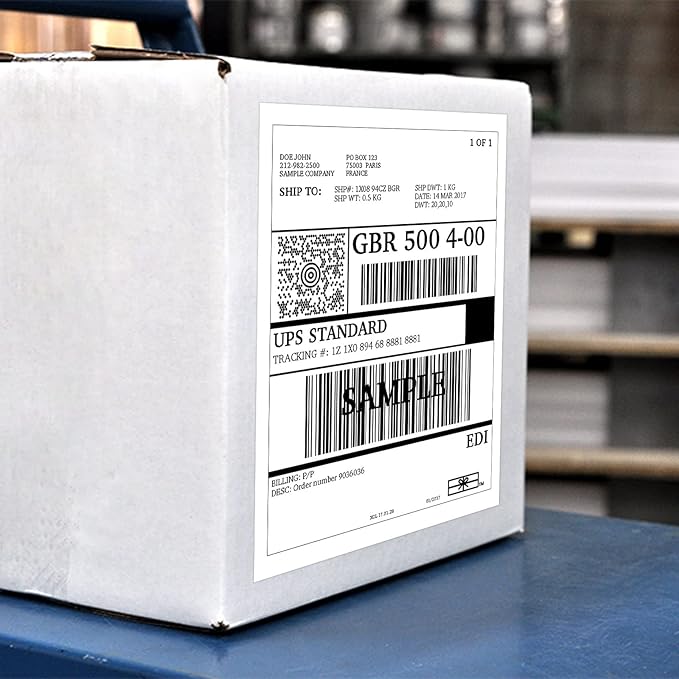 100 Sheets Full Sheet Labels with Back Slit 8.5"x11", Blank White Sticker Paper for Laser & Inkjet Printers, Risepekt Strong Adesive Full Page Mailing Labels, Whole Page Labels | Laser Inkjet Printer Labels - TrueDesk