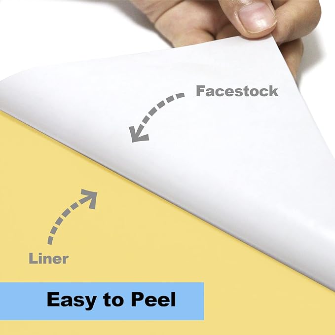100 Sheets Full Sheet Labels with Back Slit 8.5"x11", Blank White Sticker Paper for Laser & Inkjet Printers, Risepekt Strong Adesive Full Page Mailing Labels, Whole Page Labels | Laser Inkjet Printer Labels - TrueDesk