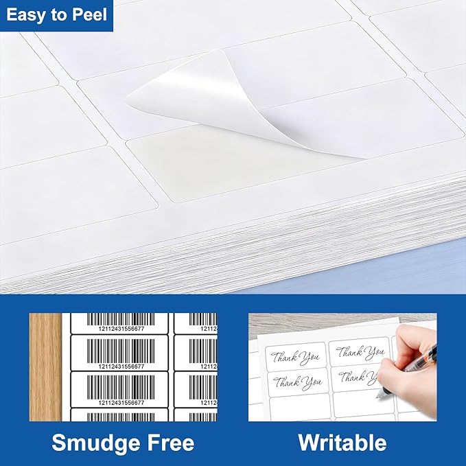 [100 Sheets] PAPRMA 1” X 2 - 5/8” Printable Address Label 30 - up Mailing Labels for Envelope, Laser Inkjet Printer Label Sticker Sheet, 3000 Labels Blank White | Laser Inkjet Printer Labels - TrueDesk
