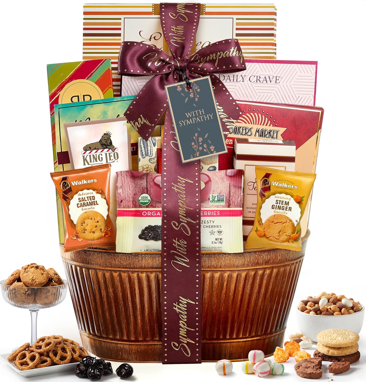 Broadway Basketeers Sympathy Gift Basket – Gourmet Bereavement & Condolence Care Package, 30 oz
