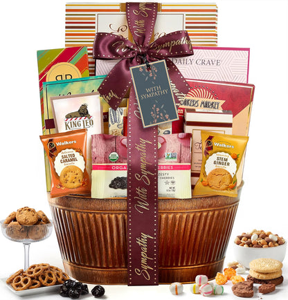 Broadway Basketeers Sympathy Gift Basket – Gourmet Bereavement & Condolence Care Package, 30 oz