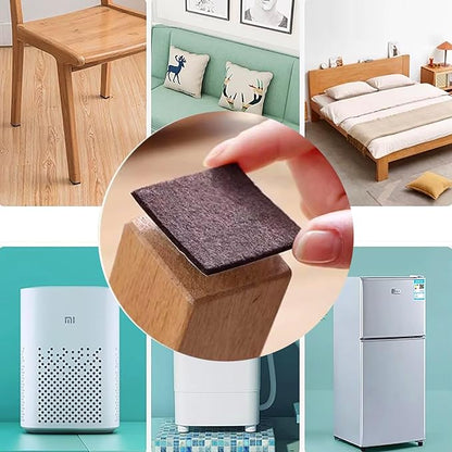 12Pcs Square Felt Furniture Pads, 2 inch x 2 inch Self Adhesive Cuttable Anti Scratch Floor Protectors for Furniture Legs Hardwood Floor, Brown, 50mm | Furniture Pads - TrueDesk