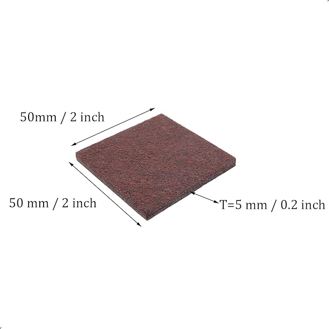 12Pcs Square Felt Furniture Pads, 2 inch x 2 inch Self Adhesive Cuttable Anti Scratch Floor Protectors for Furniture Legs Hardwood Floor, Brown, 50mm | Furniture Pads - TrueDesk