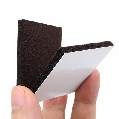 12Pcs Square Felt Furniture Pads, 2 inch x 2 inch Self Adhesive Cuttable Anti Scratch Floor Protectors for Furniture Legs Hardwood Floor, Brown, 50mm | Furniture Pads - TrueDesk