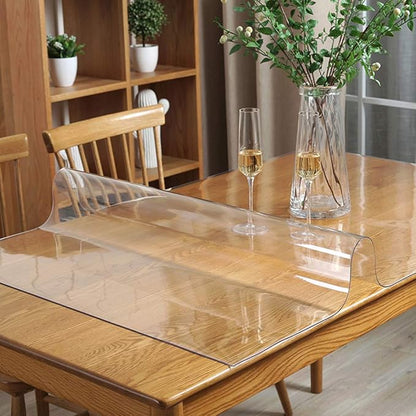12x44 in Office Desk Blotter Mat Clear Plastic Table Protector Cover Pad PVC Transparent Topper Surface Pro ection Mat Pad Anti Scratch Table Mat Glass Dinner End Table Protector Waterproof Easy Clean | Table Pads - TrueDesk