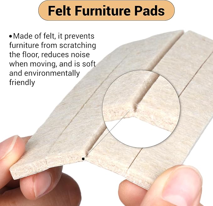 143 - Piece Felt Furniture Pads, Anti - Scratch Furniture Felt Pads, Self - Adhesive Chair Leg Floor Protectors for Hardwood Floors, Brown and Beige, HOME MASTER HARDWARE | Furniture Pads - TrueDesk
