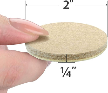 16 Heavy - Duty Felt Furniture Pads 2” 1/4” Thick X - Protector! Round Felt Pads for Furniture Feet - The Best Felt Floor Protectors for Furniture to Prevent Scratches. Protect Your Hard Floor! (Beige) | Furniture Pads - TrueDesk
