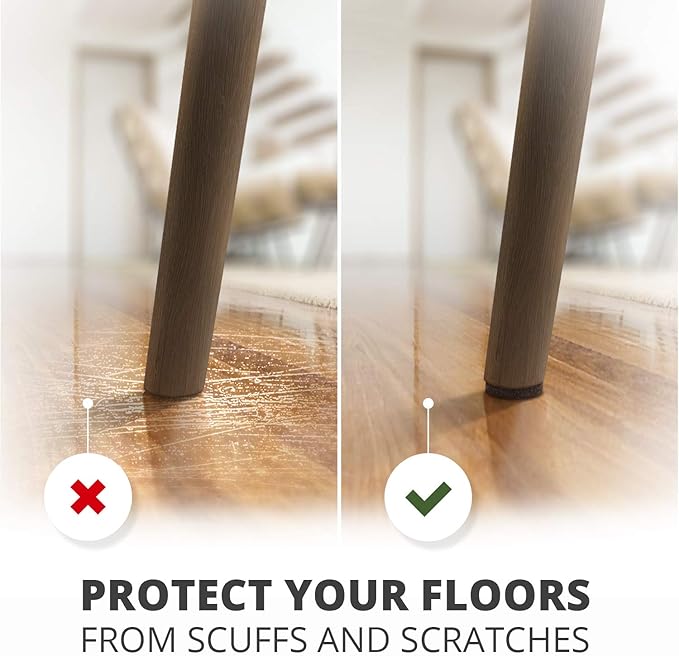 16 Heavy - Duty Felt Furniture Pads 2” 1/4” Thick X - Protector! Round Felt Pads for Furniture Feet - The Best Felt Floor Protectors for Furniture to Prevent Scratches. Protect Your Hard Floor! (Brown) | Furniture Pads - TrueDesk