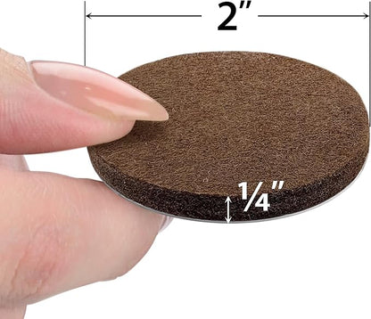 16 Heavy - Duty Felt Furniture Pads 2” 1/4” Thick X - Protector! Round Felt Pads for Furniture Feet - The Best Felt Floor Protectors for Furniture to Prevent Scratches. Protect Your Hard Floor! (Brown) | Furniture Pads - TrueDesk