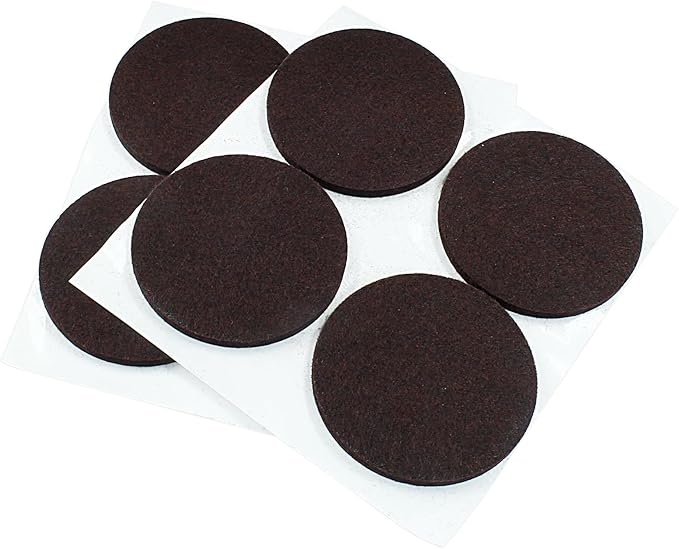 16 Pcs 2 - 1/2”/63mm Felt Furniture Pads Brown Round Self Adhesive Furniture Pads 5mm Thick Anti Scratch Floor Protectors for Furniture Feet Chair Legs | Furniture Pads - TrueDesk