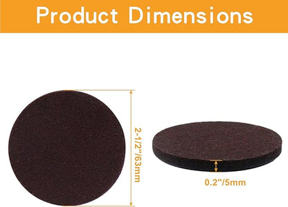 16 Pcs 2 - 1/2”/63mm Felt Furniture Pads Brown Round Self Adhesive Furniture Pads 5mm Thick Anti Scratch Floor Protectors for Furniture Feet Chair Legs | Furniture Pads - TrueDesk
