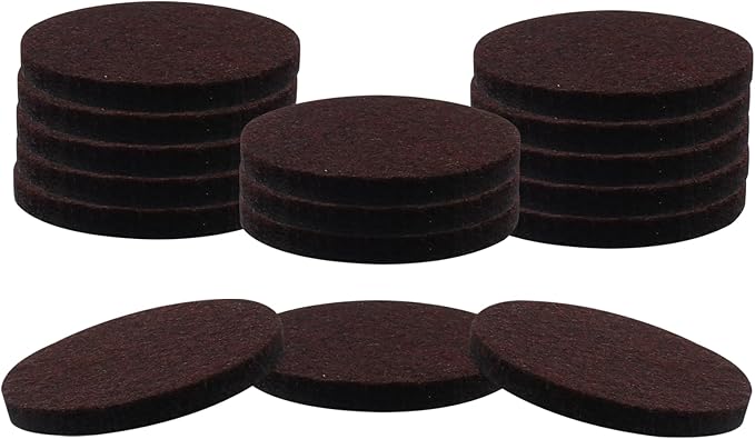 16 Pcs 2”/50mm Felt Furniture Pads Brown Round Self Adhesive Furniture Pads 5mm Thick Anti Scratch Floor Protectors for Furniture Feet Chair Legs | Furniture Pads - TrueDesk