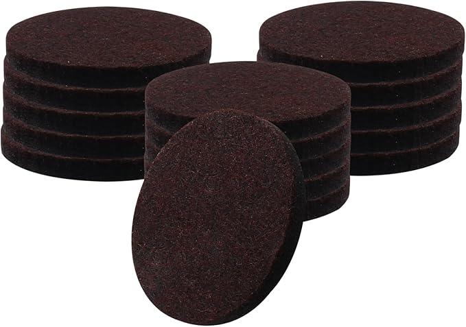 16 Pcs 2”/50mm Felt Furniture Pads Brown Round Self Adhesive Furniture Pads 5mm Thick Anti Scratch Floor Protectors for Furniture Feet Chair Legs | Furniture Pads - TrueDesk