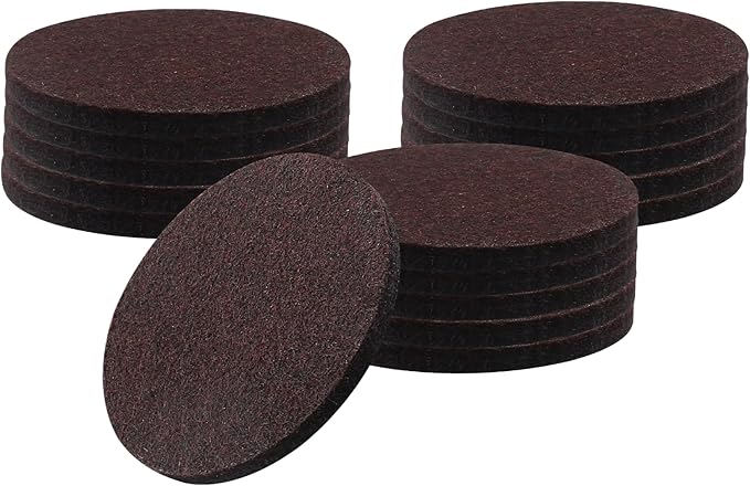 16 Pcs 3”/75mm Felt Furniture Pads Brown Round Self Adhesive Furniture Pads 5mm Thick Anti Scratch Floor Protectors for Furniture Feet Chair Legs | Furniture Pads - TrueDesk