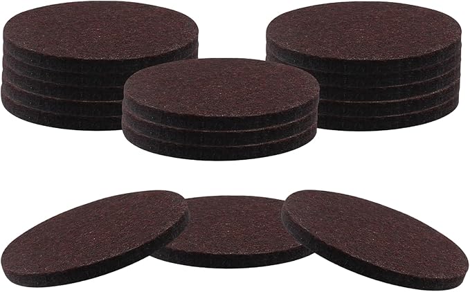 16 Pcs 3”/75mm Felt Furniture Pads Brown Round Self Adhesive Furniture Pads 5mm Thick Anti Scratch Floor Protectors for Furniture Feet Chair Legs | Furniture Pads - TrueDesk