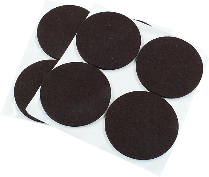 16 Pcs 3”/75mm Felt Furniture Pads Brown Round Self Adhesive Furniture Pads 5mm Thick Anti Scratch Floor Protectors for Furniture Feet Chair Legs | Furniture Pads - TrueDesk