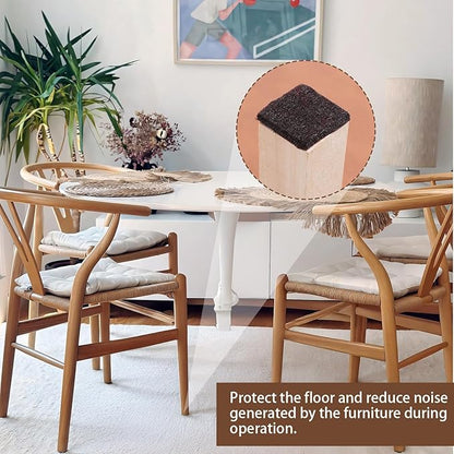 16 PCS Square Felt Furniture Pads, 1.5 X 1.5 Inch Chair Leg Floor Protectors Self Adhesive Cuttable Felt Furniture Leg Pads Anti Scratch Floor Protectors for Hardwood Floors, Brown | Furniture Pads - TrueDesk