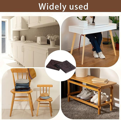 16 PCS Square Felt Furniture Pads, 1.5 X 1.5 Inch Chair Leg Floor Protectors Self Adhesive Cuttable Felt Furniture Leg Pads Anti Scratch Floor Protectors for Hardwood Floors, Brown | Furniture Pads - TrueDesk