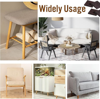 16 PCS Square Felt Furniture Pads, 1.5 X 1.5 Inch Chair Leg Floor Protectors Self Adhesive Cuttable Felt Furniture Leg Pads Anti Scratch Floor Protectors for Hardwood Floors, Brown | Furniture Pads - TrueDesk