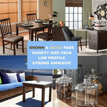 165 Piece Two Colors - Variety Size Furniture Felt Pads. Self Adhesive Pads with Transparent Noise Reduction Bumpers. Floor Protectors for Hardwood & Laminate Flooring - 165 Piece | Furniture Pads - TrueDesk