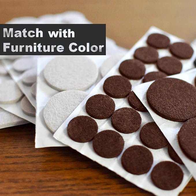 165 Piece Two Colors - Variety Size Furniture Felt Pads. Self Adhesive Pads with Transparent Noise Reduction Bumpers. Floor Protectors for Hardwood & Laminate Flooring - 165 Piece | Furniture Pads - TrueDesk