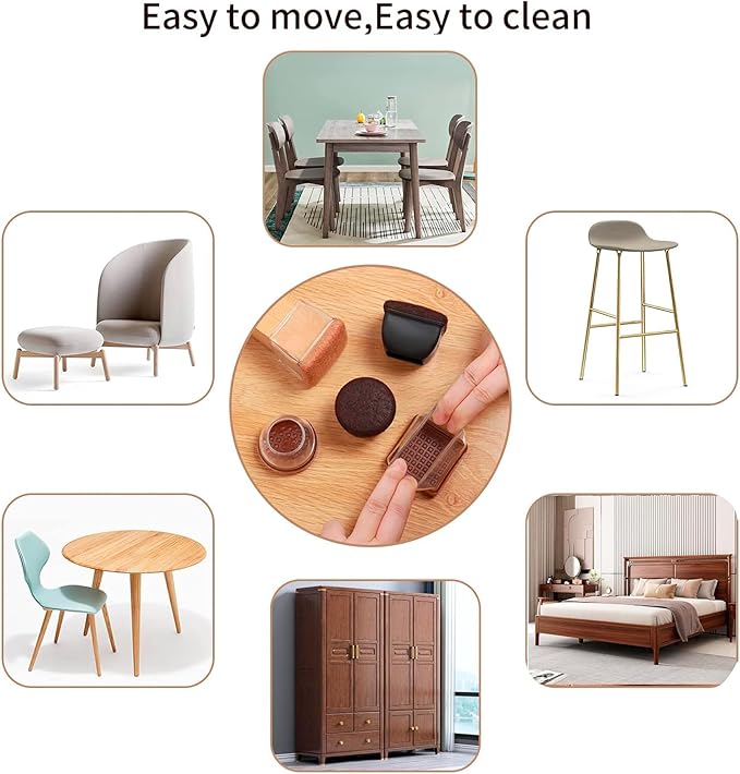 16PCS Extra Large Chair Leg Floor Protectors, Felt Furniture Pads for Hardwood Floors, Square Black Sofa Bed Dining Table Chair Leg Covers to Protect Floors and Prevent Scratches & Noise(Fit:1.5" - 2") | Furniture Cups - TrueDesk