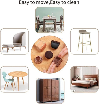 16PCS Extra Large Chair Leg Floor Protectors, Felt Furniture Pads for Hardwood Floors, Square Black Sofa Bed Dining Table Chair Leg Covers to Protect Floors and Prevent Scratches & Noise(Fit:1.5" - 2") | Furniture Cups - TrueDesk