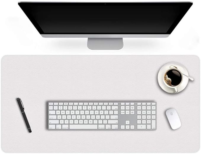 17 X 36 Inch Office Desk Pad Table Protector on Top of Desks PU Leather Desk Blotter Laptop Computer Gaming Under Keyboard Mouse Pad Waterproof Writing Mat Desktop Cover for Women Men Kids Girls White | Desk Pads Blotters - TrueDesk
