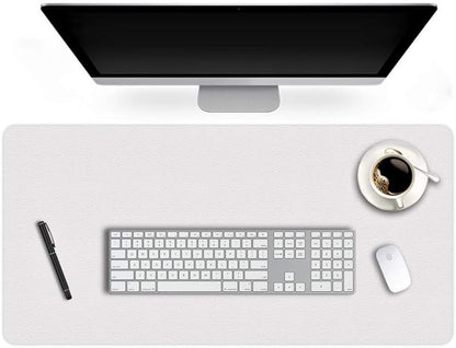17 X 36 Inch Office Desk Pad Table Protector on Top of Desks PU Leather Desk Blotter Laptop Computer Gaming Under Keyboard Mouse Pad Waterproof Writing Mat Desktop Cover for Women Men Kids Girls White | Desk Pads Blotters - TrueDesk