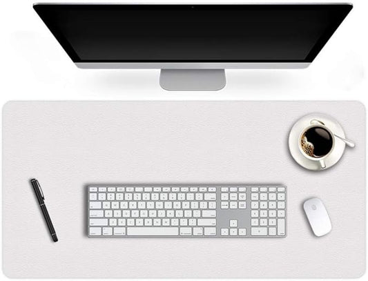 17 X 36 Inch Office Desk Pad Table Protector on Top of Desks PU Leather Desk Blotter Laptop Computer Gaming Under Keyboard Mouse Pad Waterproof Writing Mat Desktop Cover for Women Men Kids Girls White | Desk Pads Blotters - TrueDesk